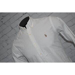 Polo Ralph Lauren Dress Shirt Men Size Small Classic Fit White Long Sleeve